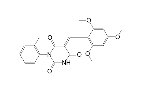 2,4,6(1H,3H,5H)-pyrimidinetrione, 1-(2-methylphenyl)-5-[(2,4,6-trimethoxyphenyl)methylene]-, (5E)-