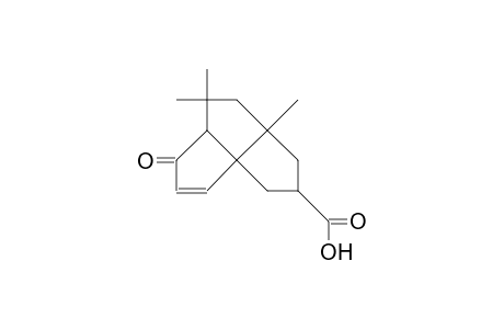 6,6,8-Trimethyl-10-carboxy-tricyclo(6.3.0.0/1,5/)undec-2-en-4-one