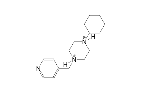 1-cyclohexyl-4-(4-pyridinylmethyl)piperazinediium