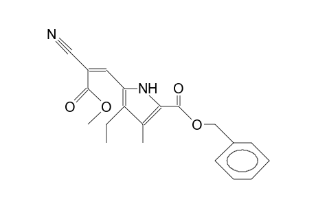 Benzyl-5-[(E)-2-cyano-(methoxycarbonyl)-ethenyl]-4-ethyl-3-methyl-2-pyrrole-carboxylate