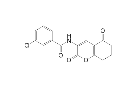 m-CHLORO-N-(2,5-DIOXO-5,6,7,8-TETRAHYDRO-2H-1-BENZOPYRAN-3-YL)-BENZAMIDE
