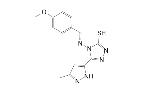 4-{[(E)-(4-methoxyphenyl)methylidene]amino}-5-(3-methyl-1H-pyrazol-5-yl)-4H-1,2,4-triazole-3-thiol
