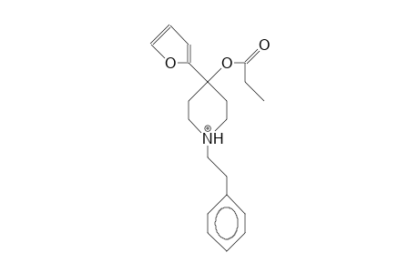 4-(2-Furyl)-1-phenethyl-4-propionyloxy-piperidine cation