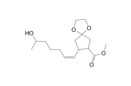 1,4-Dioxaspiro[4.4]nonane-7-carboxylic acid, 8-(6-hydroxy-1-heptenyl)-, methyl ester