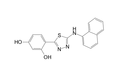 4-(5-(Naphthalen-1-ylamino)-1,3,4-thiadiazol-2-yl)benzene-1,3-diol