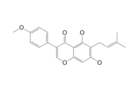 5,7-dihydroxy-3-(4-methoxyphenyl)-6-(3-methylbut-2-enyl)chromone