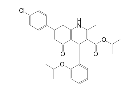 isopropyl 7-(4-chlorophenyl)-4-(2-isopropoxyphenyl)-2-methyl-5-oxo-1,4,5,6,7,8-hexahydro-3-quinolinecarboxylate