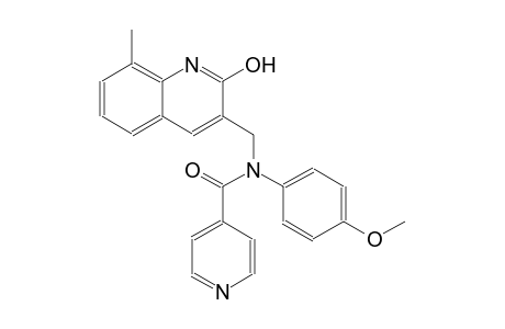 N-[(2-hydroxy-8-methyl-3-quinolinyl)methyl]-N-(4-methoxyphenyl)isonicotinamide