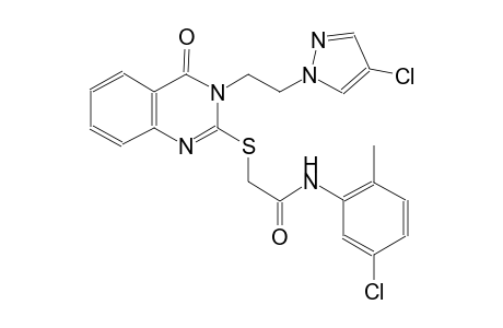 N-(5-chloro-2-methylphenyl)-2-({3-[2-(4-chloro-1H-pyrazol-1-yl)ethyl]-4-oxo-3,4-dihydro-2-quinazolinyl}sulfanyl)acetamide