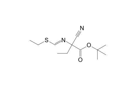 t-Butyl 2-cyano-2-{[(ethylthio)methylidene]amino}butanoate
