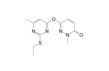 6-{[2-(ethylsulfanyl)-6-methyl-4-pyrimidinyl]oxy}-2-methyl-3(2H)-pyridazinone