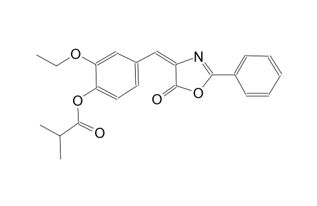 2-ethoxy-4-[(E)-(5-oxo-2-phenyl-1,3-oxazol-4(5H)-ylidene)methyl]phenyl 2-methylpropanoate