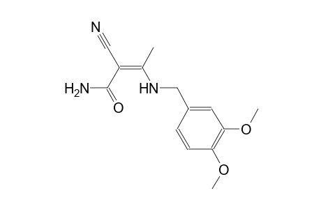 (2Z)-2-cyano-3-[(3,4-dimethoxybenzyl)amino]-2-butenamide