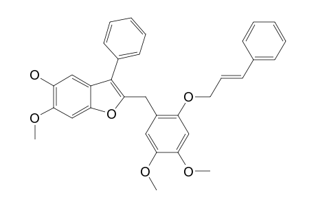 2-[4,5-dimethoxy-2-(3-phenyl-trans-allyloxy)benzyl]-5-hydroxy-6-methoxy-3-phenylbenzofuran