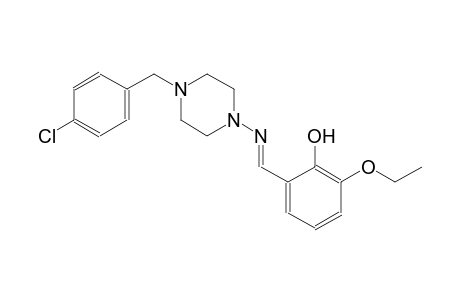 phenol, 2-[(E)-[[4-[(4-chlorophenyl)methyl]-1-piperazinyl]imino]methyl]-6-ethoxy-