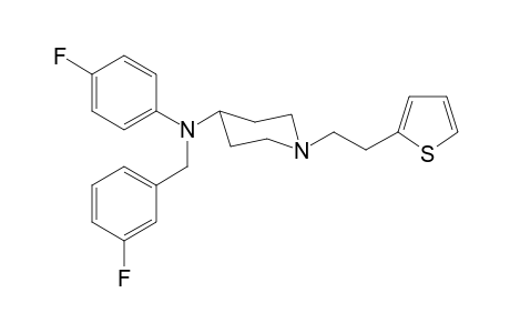 N-(3-Fluorobenzyl)-N-(4-fluorophenyl)-1-[2-(thiophen-2-yl)ethyl]piperidin-4-amine