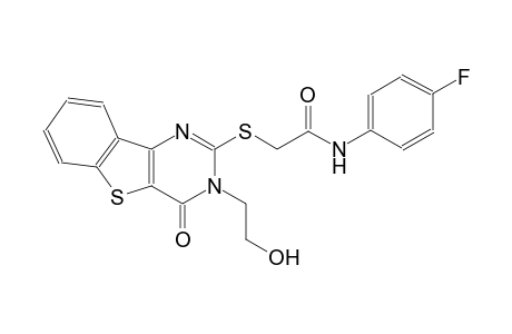 N-(4-fluorophenyl)-2-{[3-(2-hydroxyethyl)-4-oxo-3,4-dihydro[1]benzothieno[3,2-d]pyrimidin-2-yl]sulfanyl}acetamide