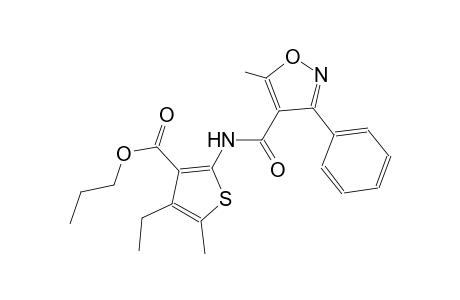 propyl 4-ethyl-5-methyl-2-{[(5-methyl-3-phenyl-4-isoxazolyl)carbonyl]amino}-3-thiophenecarboxylate