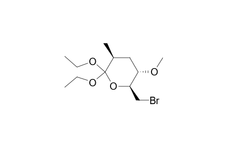 2H-Pyran, 6-(bromomethyl)-2,2-diethoxytetrahydro-5-methoxy-3-methyl-, [3S-(3.alpha.,5.beta.,6.alpha.)]-
