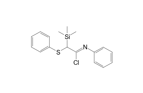 N-Phenyl-2-trimethylsilyl-2-(benzenesulfanyl)ethanimidoyl chloride