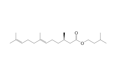 3-Methylbutyl (R,E)-2,3-dihydrofarnesoate