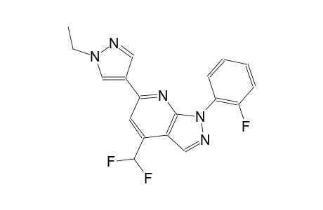 1H-pyrazolo[3,4-b]pyridine, 4-(difluoromethyl)-6-(1-ethyl-1H-pyrazol-4-yl)-1-(2-fluorophenyl)-