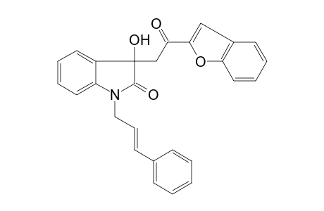 3-[2-(1-benzofuran-2-yl)-2-oxidanylidene-ethyl]-3-oxidanyl-1-[(E)-3-phenylprop-2-enyl]indol-2-one