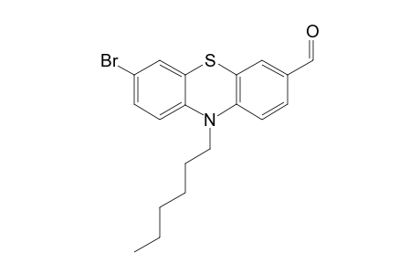 3-Formyl-N-hexyl-9-bromodibenzo[2,3-a : 5,6-a'] (1,4)-thiazine