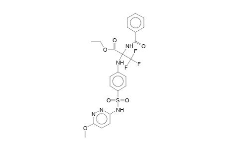 Ethyl 2-benzamido-3,3,3-trifluoro-2-{4-[(6-methoxy-3-pyridazinyl)sulfamoyl]anilino}propionate