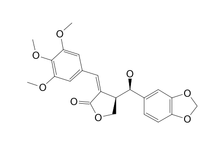 TRANS-2-(3,4,5-TRIMETHOXYBENZAL)-3-(ALPHA-HYDROXY-3,4-METHYLENEDIOXYBENZYL)-BUTANOLIDE