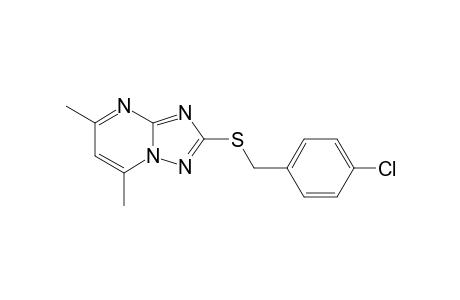 2-[(p-chlorobenzyl)thio]-5,7-dimethyl-s-triazolo[1,5-a]pyrimidine