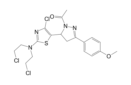 1-(5-{2-[Bis(2-chloroethyl)amino]-4-chlorothiazol-5-yl}-3-(4-methoxyphenyl)-4,5-dihydro-1H-pyrazol-1-yl)ethan-1-one