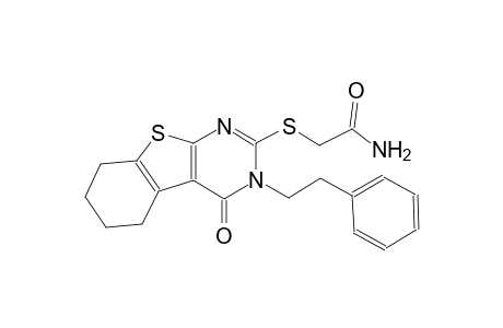 2-{[4-oxo-3-(2-phenylethyl)-3,4,5,6,7,8-hexahydro[1]benzothieno[2,3-d]pyrimidin-2-yl]sulfanyl}acetamide