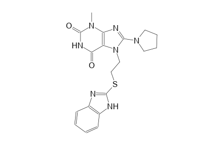 7-[2-(1H-benzimidazol-2-ylsulfanyl)ethyl]-3-methyl-8-(1-pyrrolidinyl)-3,7-dihydro-1H-purine-2,6-dione