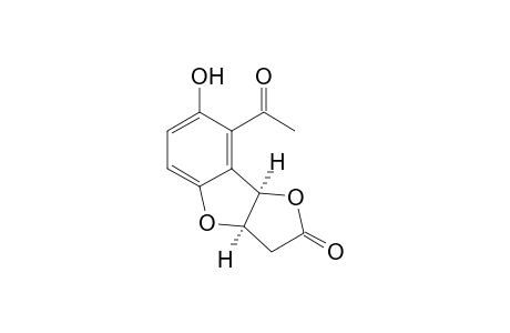 (3aR*,8bR*)-8-Acetyl-3a,8b-dihydrofuro-7-hydroxyfuro[3,2-b]-benzofuran-2(3H)-one