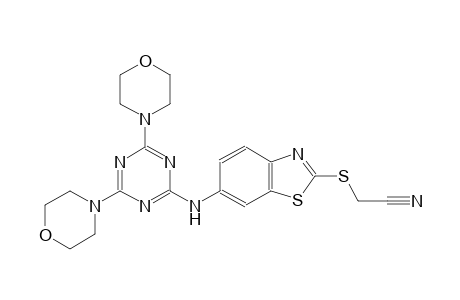 [(6-{[4,6-di(4-morpholinyl)-1,3,5-triazin-2-yl]amino}-1,3-benzothiazol-2-yl)sulfanyl]acetonitrile