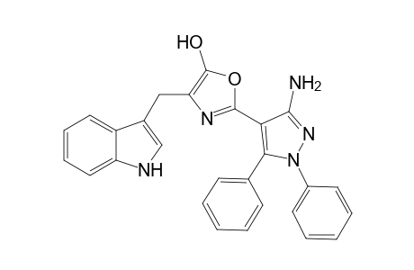 4-(1H-indol-3-yl)methyl-2-(3-amino-1,5-diphenylpyrazol-4-yl)oxazol-5-ol