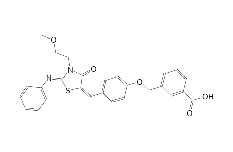 3-[(4-{(E)-[(2Z)-3-(2-methoxyethyl)-4-oxo-2-(phenylimino)-1,3-thiazolidin-5-ylidene]methyl}phenoxy)methyl]benzoic acid