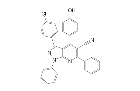 3-(4-Chlorophenyl)-4-(4-hydroxyphenyl)-1,6-diphenyl-1H-pyrazolo-[3,4-b]pyridine-5-carbonitrile