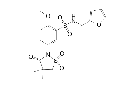 benzenesulfonamide, 5-(4,4-dimethyl-1,1-dioxido-3-oxo-2-isothiazolidinyl)-N-(2-furanylmethyl)-2-methoxy-