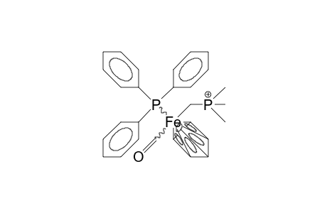 /.eta.-5/-Cyclopentadienyl-(trimethylphosphonium-methyl)-triphenylphosphino iron carbonyl cation