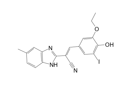 (2E)-3-(3-Ethoxy-4-hydroxy-5-iodophenyl)-2-(5-methyl-1H-benzimidazol-2-yl)-2-propenenitrile