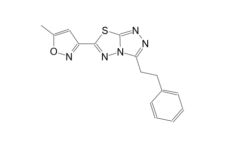 [1,2,4]triazolo[3,4-b][1,3,4]thiadiazole, 6-(5-methyl-3-isoxazolyl)-3-(2-phenylethyl)-