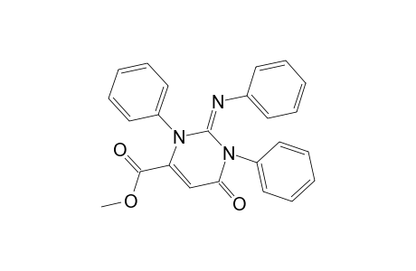 4-Pyrimidinecarboxylic acid, 1,2,3,6-tetrahydro-6-oxo-1,3-diphenyl-2-(phenylimino)-, methyl ester