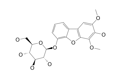 FORTUNEANOSIDE-I;2,4-DIMETHOXY-3-HYDROXY-DIBENZOFURAN-6-O-BETA-D-GLUCOPYRANOSIDE