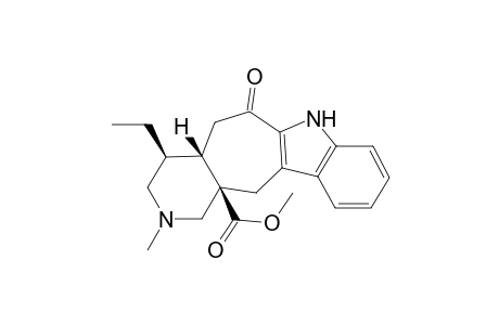 4-Ethyl-2,3,4alpha,4aalpha,5,6,7,12-octahydro-2-methyl-6-oxopyrido(3',4':4,5)cyclohept(1,2-b)in dole-12aalpha(1H)-carboxylic acid methyl ester