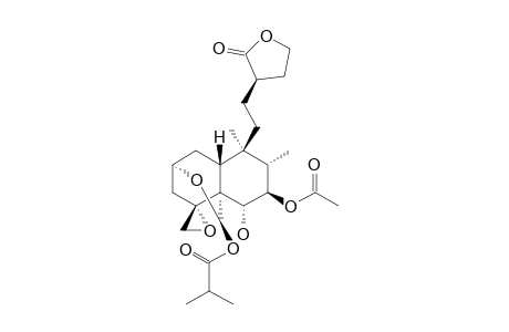 (13S,19R)-7-BETA-ACETOXY-4-ALPHA,18-EPOXY-6-ALPHA-HYDROXY-NEOClERODANE-16,15-OLIDE-19,2-ALPHA-(19-O-ISOBUTYRYL)-HEMIACETAL