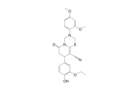 2H,6H-pyrido[2,1-b][1,3,5]thiadiazine-9-carbonitrile, 3-(2,4-dimethoxyphenyl)-8-(3-ethoxy-4-hydroxyphenyl)-3,4,7,8-tetrahydro-6-oxo-