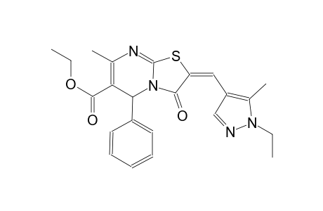 ethyl (2E)-2-[(1-ethyl-5-methyl-1H-pyrazol-4-yl)methylene]-7-methyl-3-oxo-5-phenyl-2,3-dihydro-5H-[1,3]thiazolo[3,2-a]pyrimidine-6-carboxylate