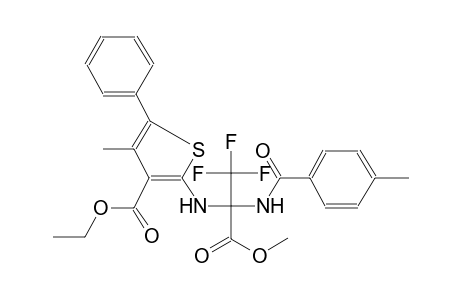 3-thiophenecarboxylic acid, 4-methyl-5-phenyl-2-[[2,2,2-trifluoro-1-(methoxycarbonyl)-1-[(4-methylbenzoyl)amino]ethyl]amino]-, ethyl ester